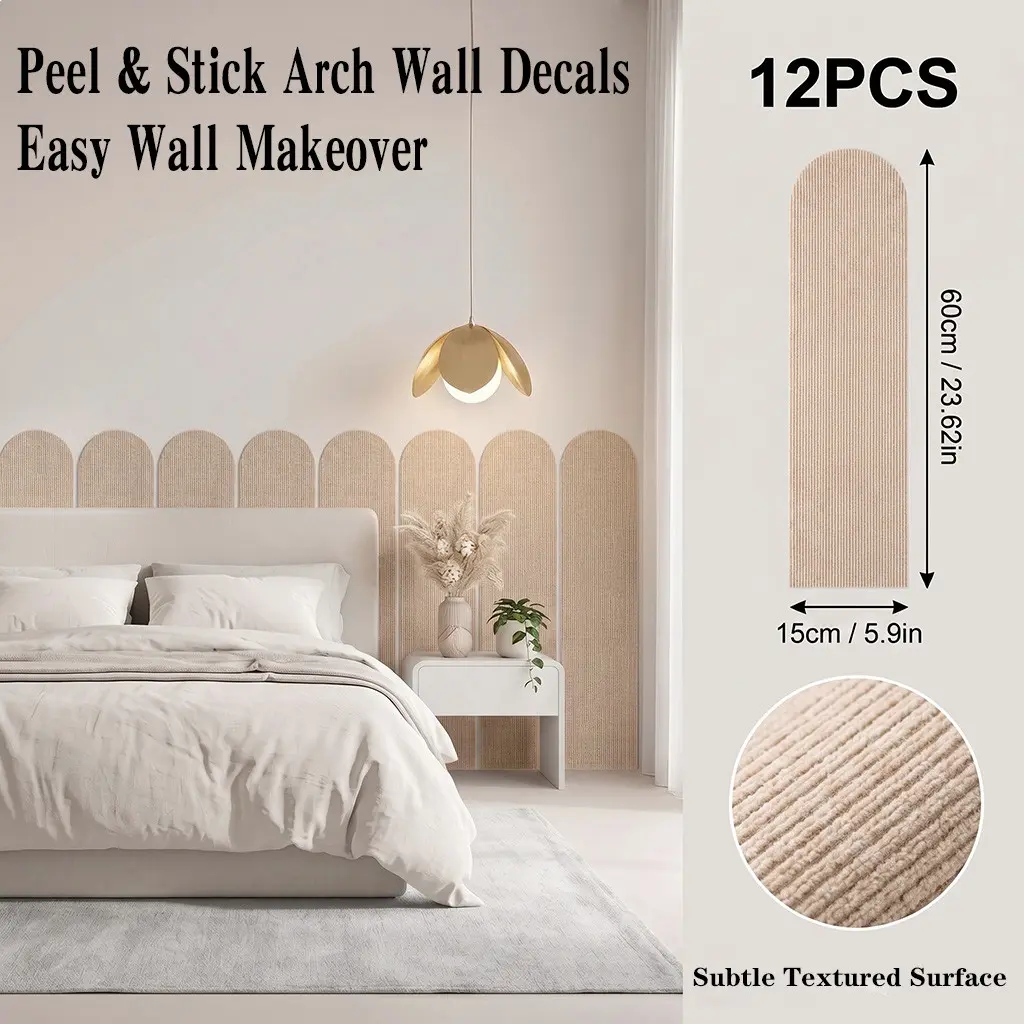 12-Piece Modern Luxury 3D Wall Panels, Self-Adhesive Removable Wall Stickers, Durable Anti-Collision, Easy DIY Home Decor