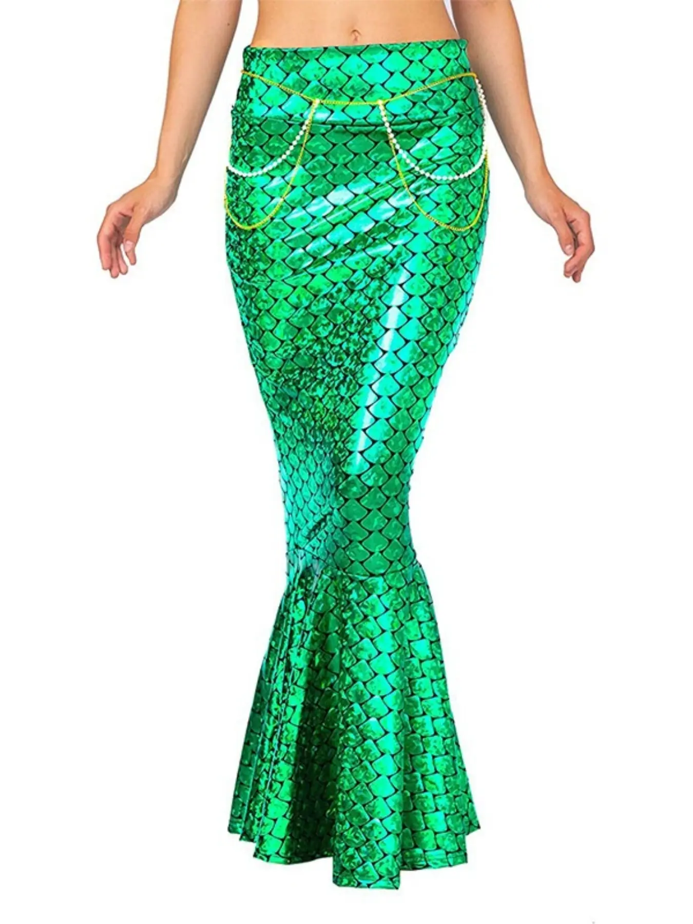 Sequin Fishtail Long Dress Slim Hip Wrap Body Fitting Adult Halloween Dress Up Cosplay Stage Performance Portrait Party Costume