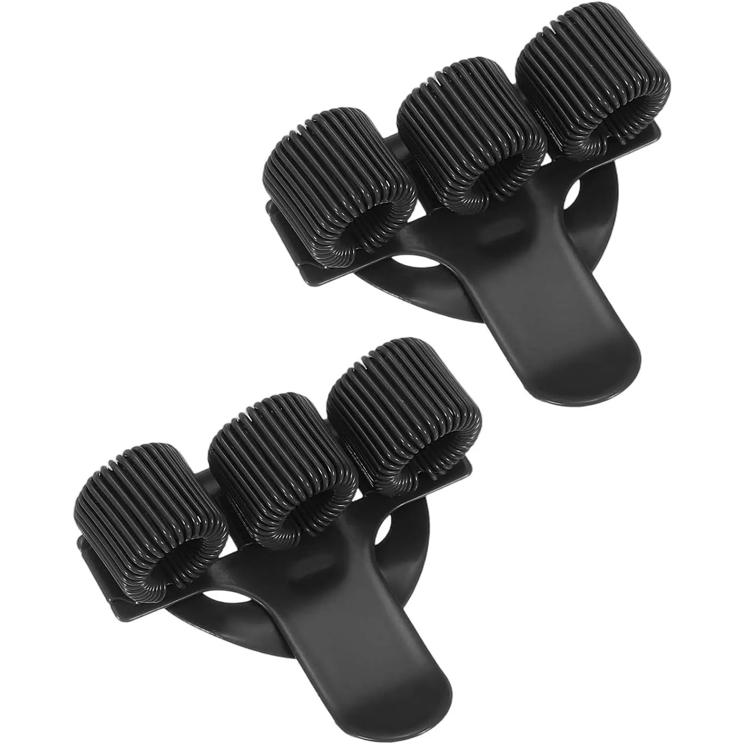2 count Pen Clip, 3 Holes Pen Holder Clip Metal Portable Spring Loop Organizer  for Notebook Journal Highlighter Office Business Pocket Clipboard Whiteboard, Black