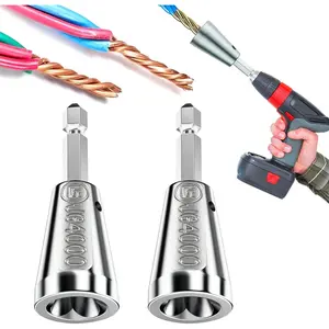 2026 Updated Drill Mounted Wire Twister, Professional Electrician Cable Twisting Tool with 6MM Hex Shank, Compatible with 9-22 AWG Wires, 2 Pieces Set