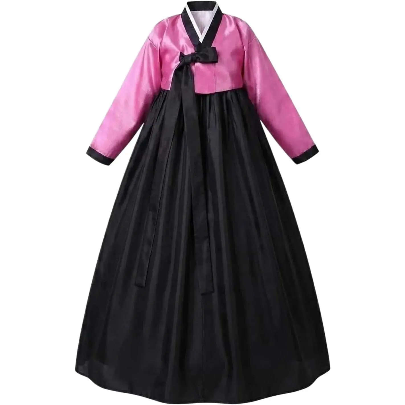 Women's Traditional Korean Hanbok Clothes, Soft Comfortable 2-Piece Set with Floral Embroidery and Tie Knot, Long Sleeve Palace Costume, Birthday, Slim, Lady, Cosplay, Birthday Gifts, Thanksgiving, Dress, Elegant, Skirt, Beach