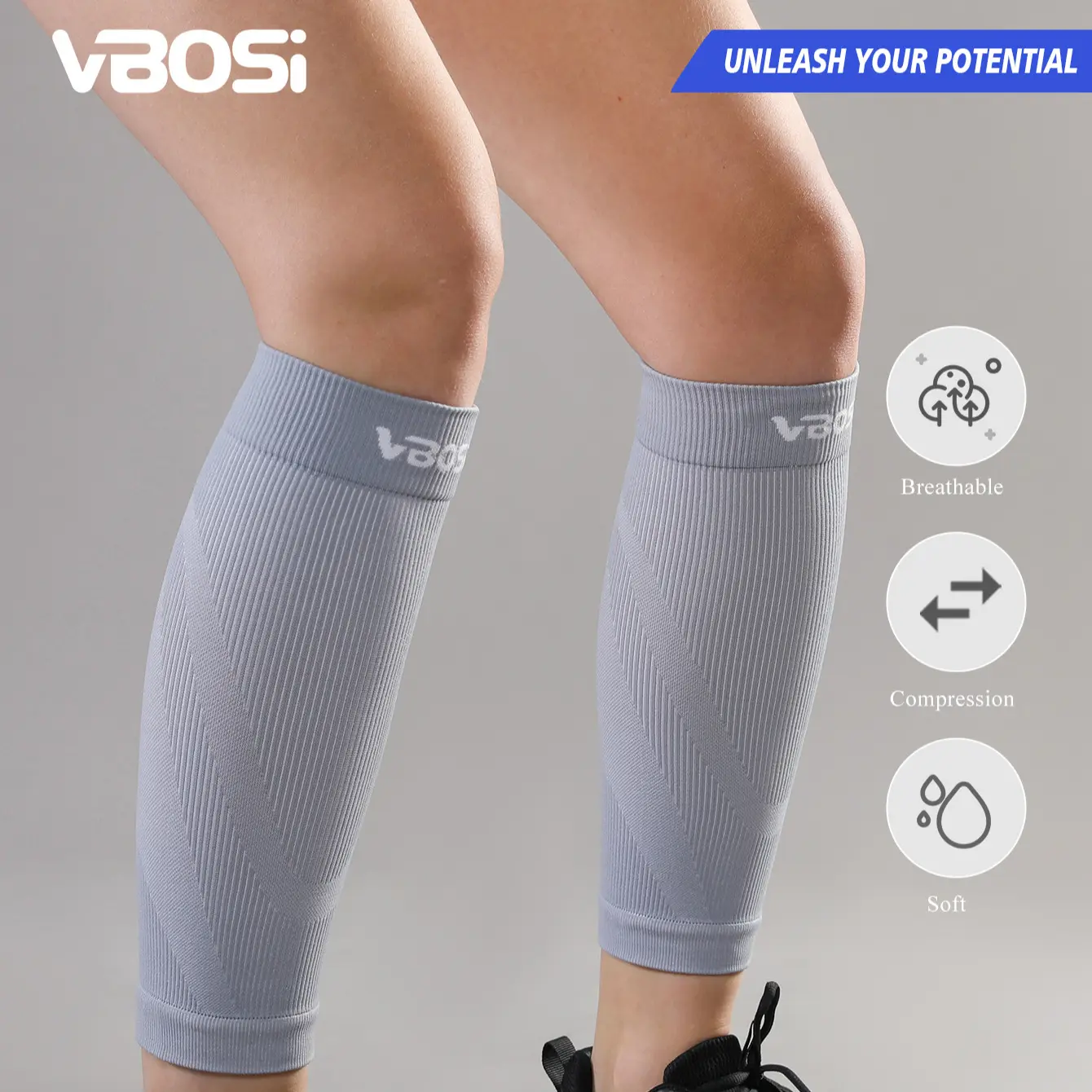 VBOSI 1 Pair Milk Compression Calf Sleeves, Ideal for Support, Comfortable Fit, Suitable for Leg Daily Use, Enhance Health and Well-Being