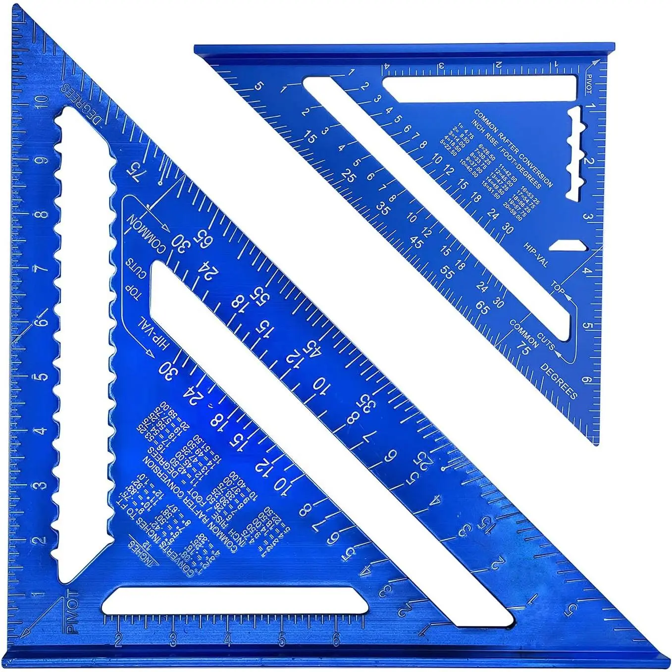 7" & 12"  Triangle Ruler, Alloy Rafter Square Protractor