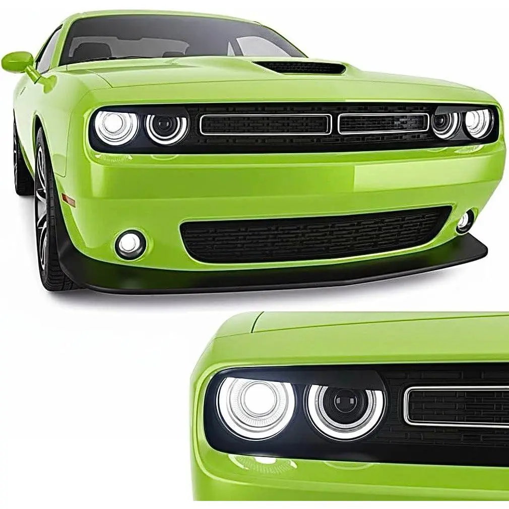 For Dodge Challenger Headlight Eyelids Angry Eyes Covers – Acrylic Headlight Bezel Trim, Fits 2015–2023 SXT, GT, R/T, Scat Pack, SRT, Hellcat, Demon