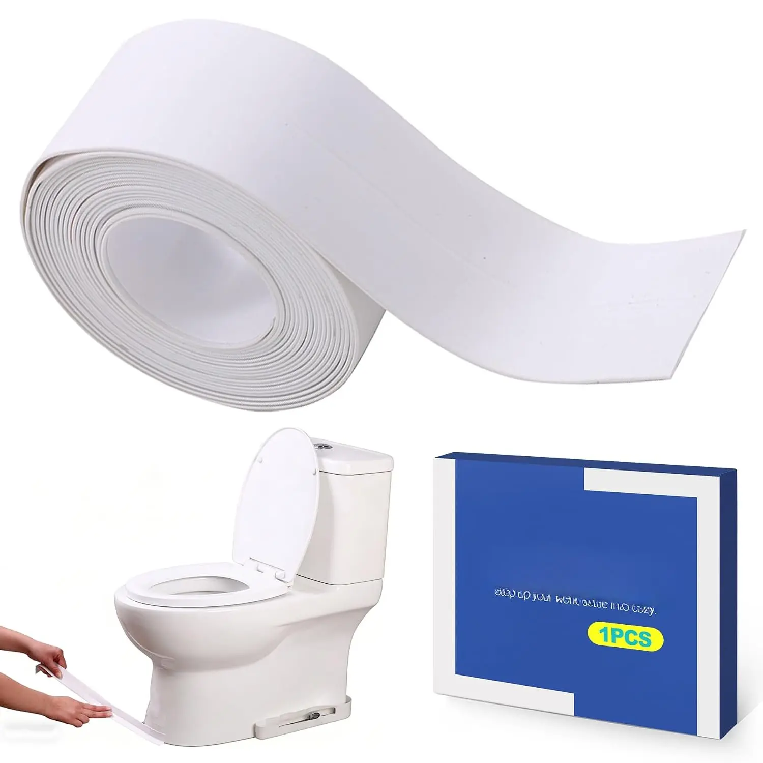 1 Roll Bathtub and Toilet Water Resistant Strip Self Adhesive Sealing Tape for Bathroom Kitchen White No-Mess DIY Caulking Solutio