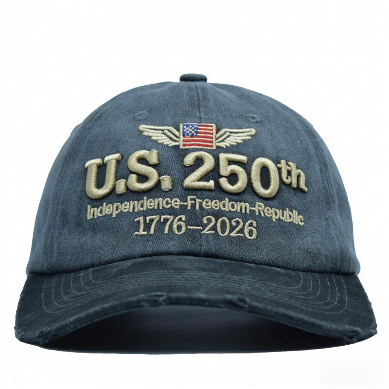 2026 Men's and Women's Embroidered Bald Eagle and 50-Star 13-Stripe Baseball Cap - 250th Anniversary (1776-2026) Embroidery, durable patriotic cap, suitable for history enthusiasts, ideal for April 4th Memorial Day and parades