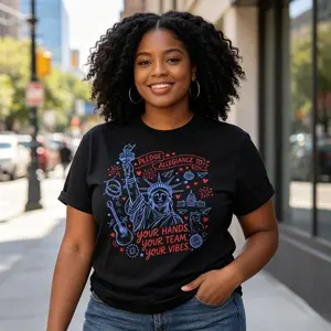 Pledge Allegiance To Your Hands Your Team Your Vibes Graphic T-Shirt, Crewneck Sweatshirt & Pullover Hoodie Unisex Team Vibes Top