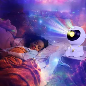 Astronaut Galaxy Projector Night Light, White Astronaut with Airplane Star Galaxy Lamp, Plug-in Star Projector for Bedroom Room Decor, Birthday Gift