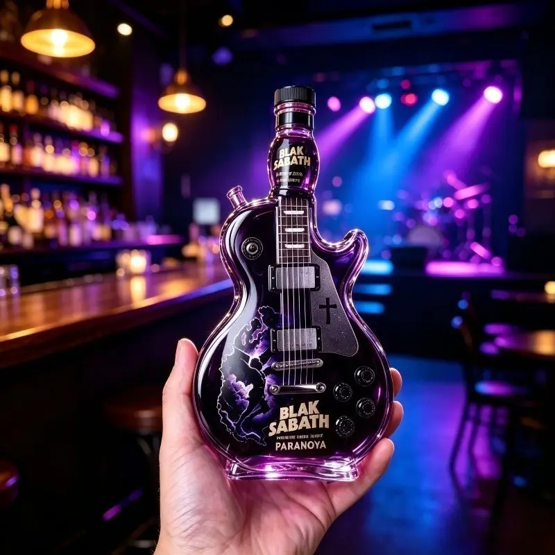 Halloween Devil Guitar Whiskey Decanter Set, Vintage Rock Glass, Bourbon & Scotch, Unique Bar Decor, Gift for Men, Father's Day, Birthday