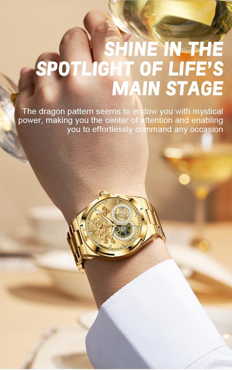 Men's Automatic Luxury Watch: Swiss Movement, Sapphire Crystal, Full Stainless Steel, Water-Resistant & Luminous