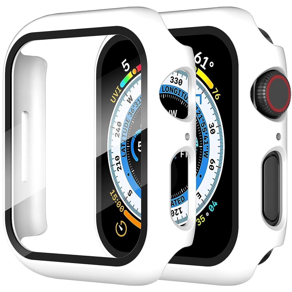 Apple Watch Hard PC Case – Built-in Tempered Glass Screen Protector, Ultra-Thin Full Coverage, 38-49mm