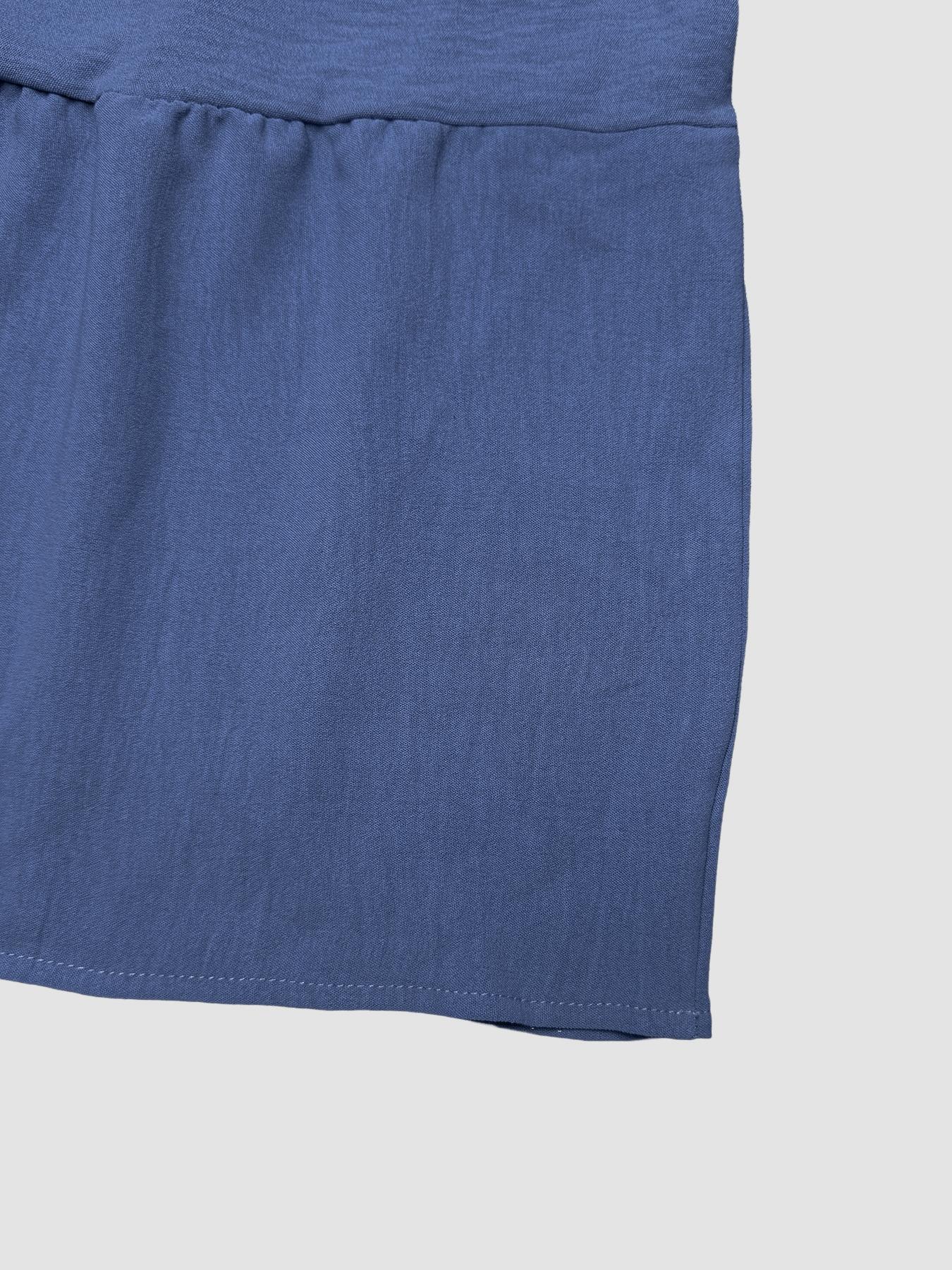 V Neck Pleated Belt Waist Tie Casual Long Sleeve Dress, Comfortable Resort Wear for Women, Stylish Summer Dress for Any Occasion