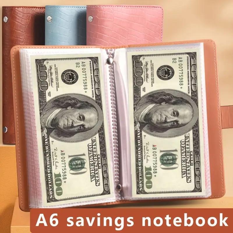 A6 Savings Notebook with Lock, 1 Count Small Cash & Finance Notebook, Savings Challenge Planner for Storing Money and Important Information