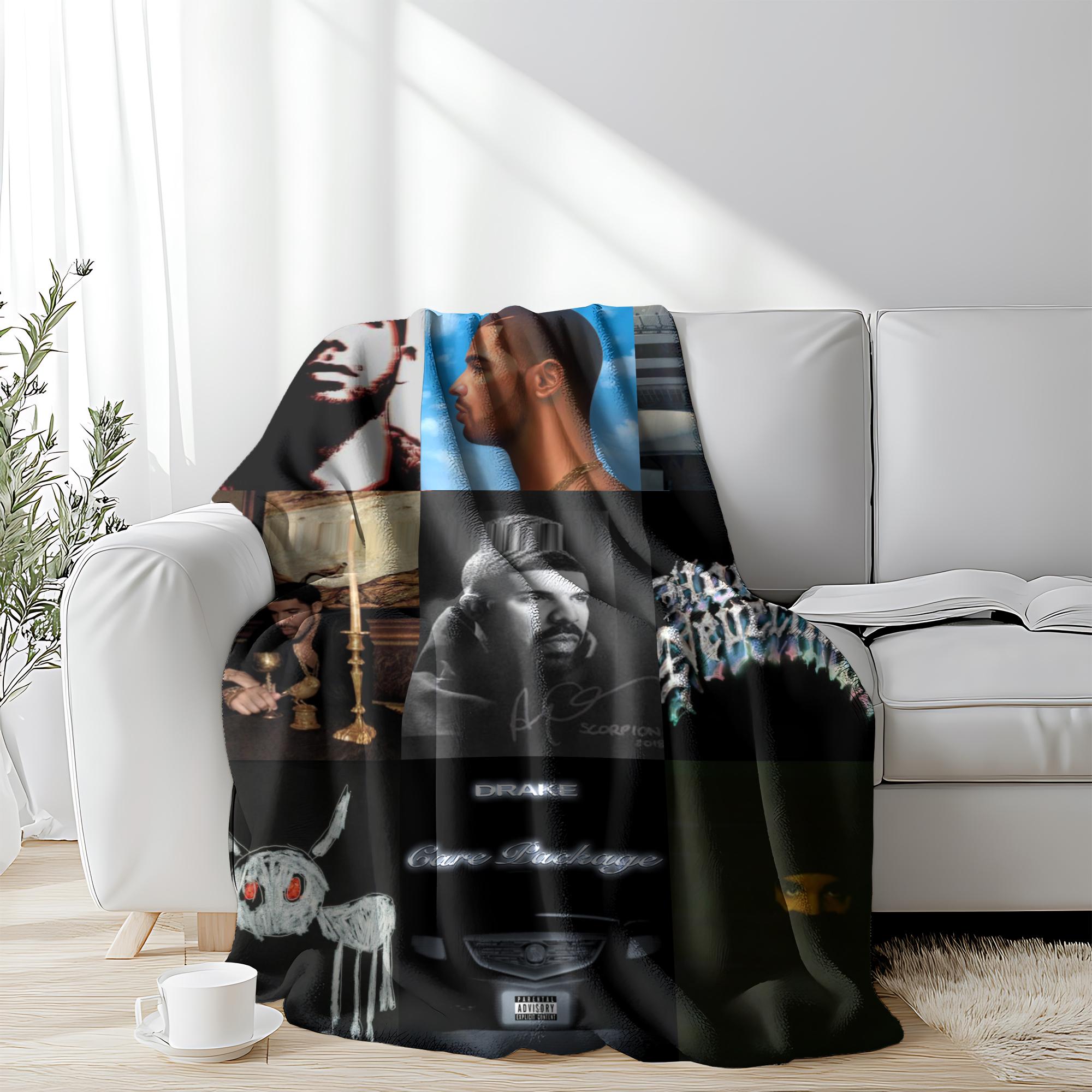 Rapper Drake 3D Printed blankets Flannel Warm blanket Soft Cozy Blanket Travel Blankets bed linings Birthday Gift