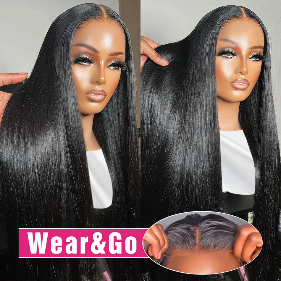 Bling Hair 6x4 Glueless Wig Ready To Wear Pre-Cut Lace Glueless Wigs Straight 5x5 Lace Closure Remy Hair Wig For Black Women