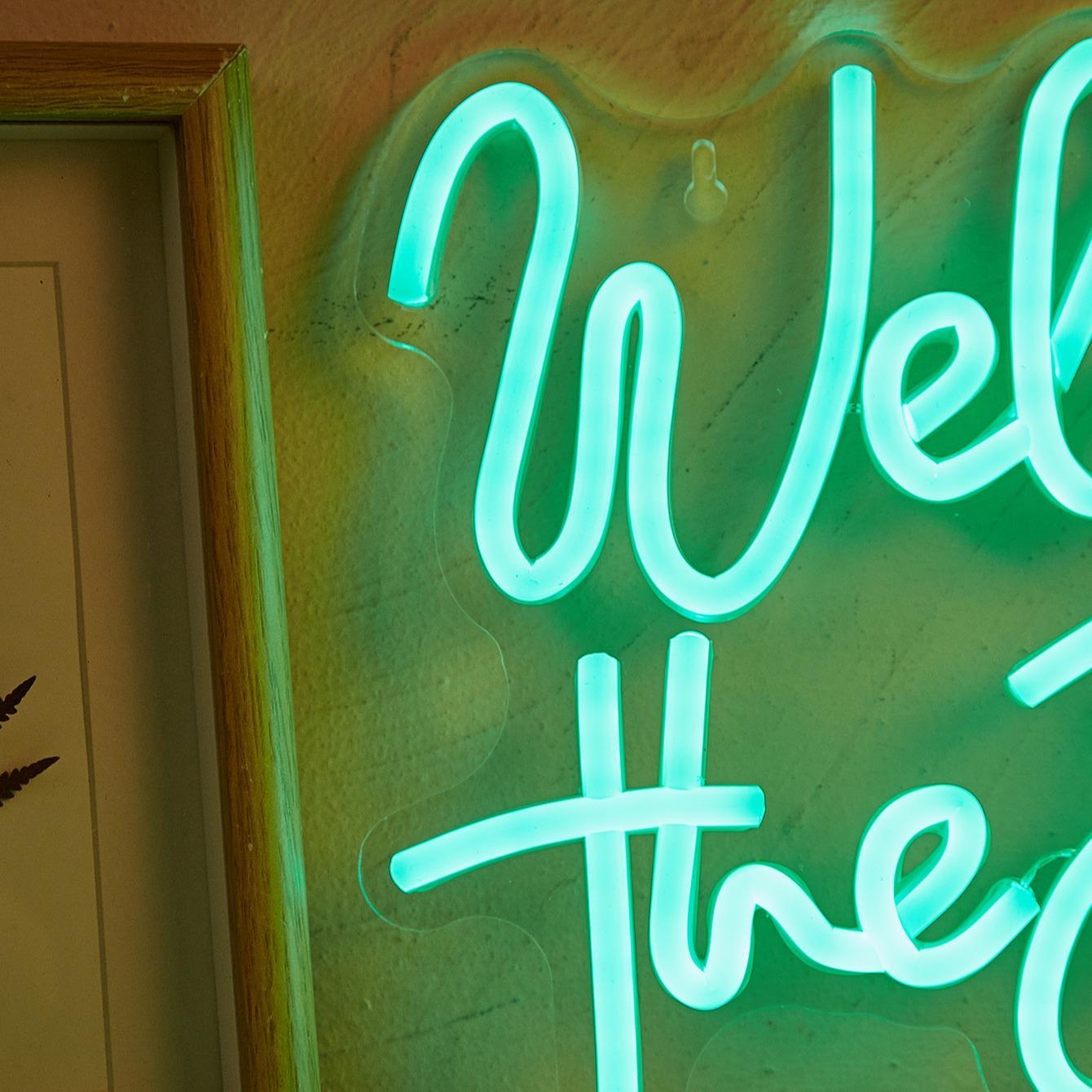 Welcome To The Jungle Letter Design Neon Sign, Led Neon Signs, 1 Count USB Powered LED Neon Light with Inline Button Control, Decorative Light for Home Party Game Room, Neon Accent Lights, Decorative Lighting, LED Lighted