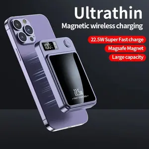 10000/5000mah Magnetic Wireless Fast Charging Powerbank, 22.5w USB PD Type-C Fast Charging, LED Display, Outdoor Travel Emergency Backup, New Year Gift