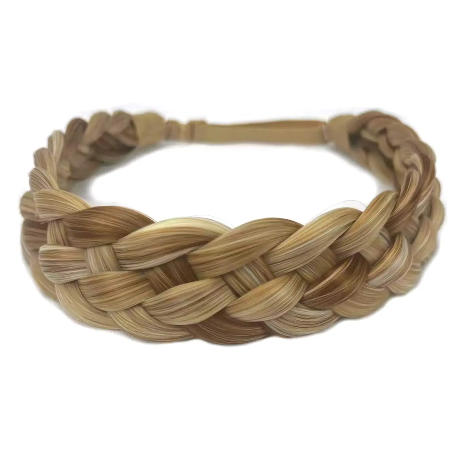 Braided Headband 5 Strands Synthetic Classic Chunky Elastic Braid Headband Women Ms Bohemian Trendy Hair Braid (Sandy Blonde)