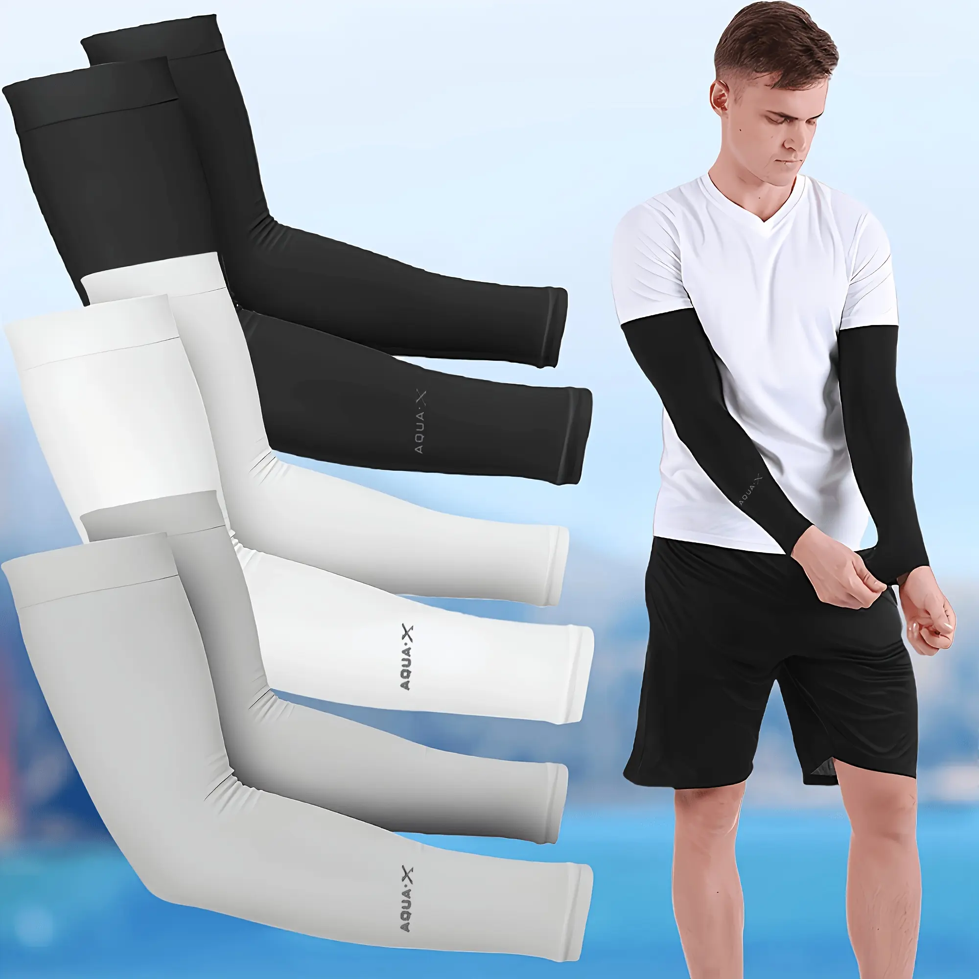Solid Color Sun Protection Volleyball Arm Sleeves,3 Pairs Breathable Elbow Support, Elbow Brace,  High Elasticity Arm Sleeves, Upper Arm Compression Sleeves for Outdoor Sports, Arm Sleeves Cover, Sports & Outdoor Accessories