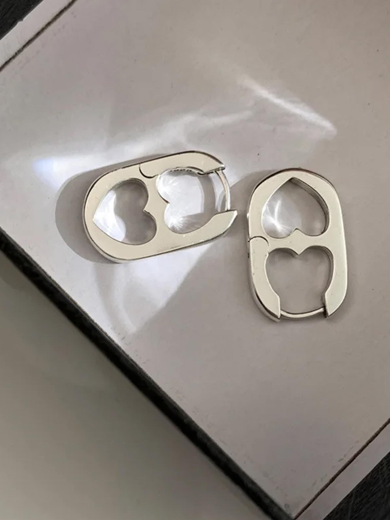 Simple Fashion Heart Shaped Hoop Earrings, Elegant Minimalist Earrings, Fashion Jewelry for Party, Daily Clothing Decor, Trendy All-match & Exquisite Jewelry for Birthday Gift, Heart Design Earrings