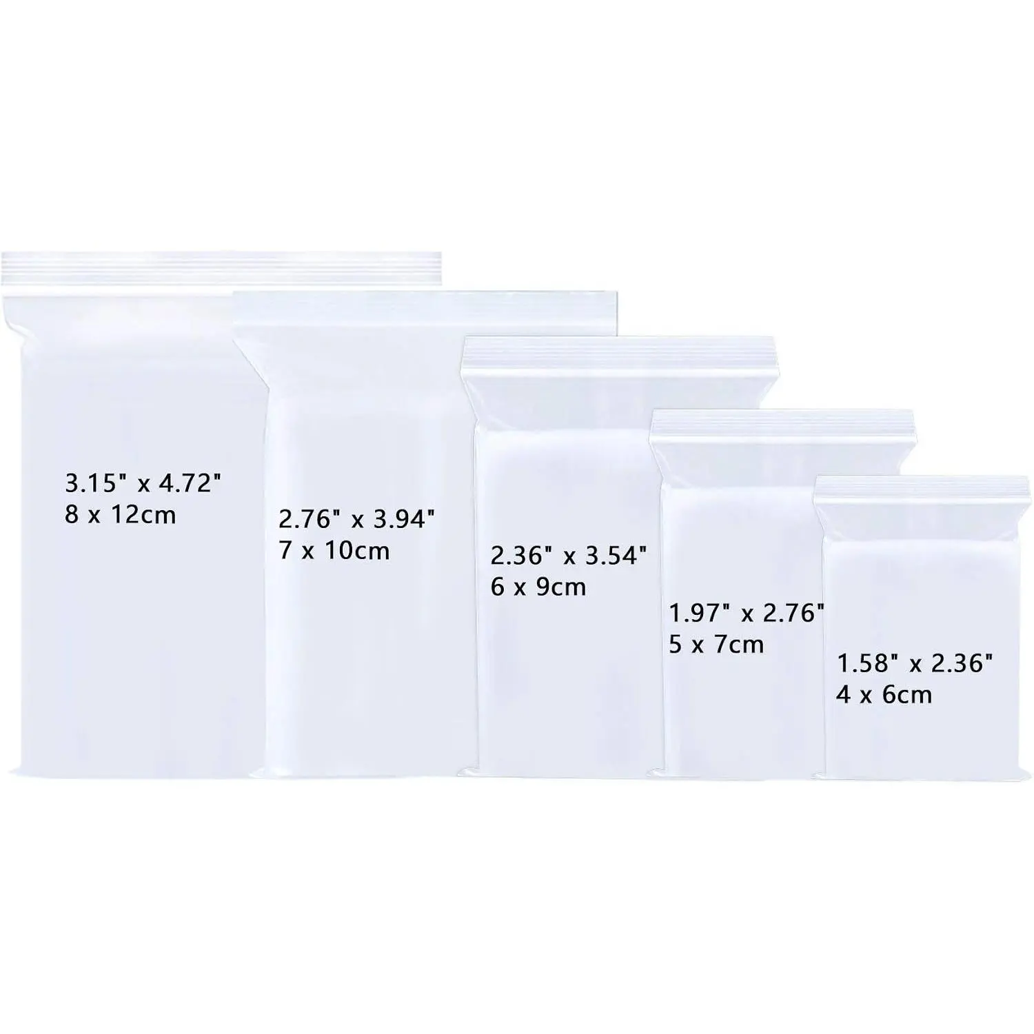Small Sealable Zipper Bags 500 count 5  Sizes Clear Zipper Baggies Mini Plastic  Bag 2 Mil  Poly  Bags for Pills Candy Seeds Beads (7 Sizes to Choose from)