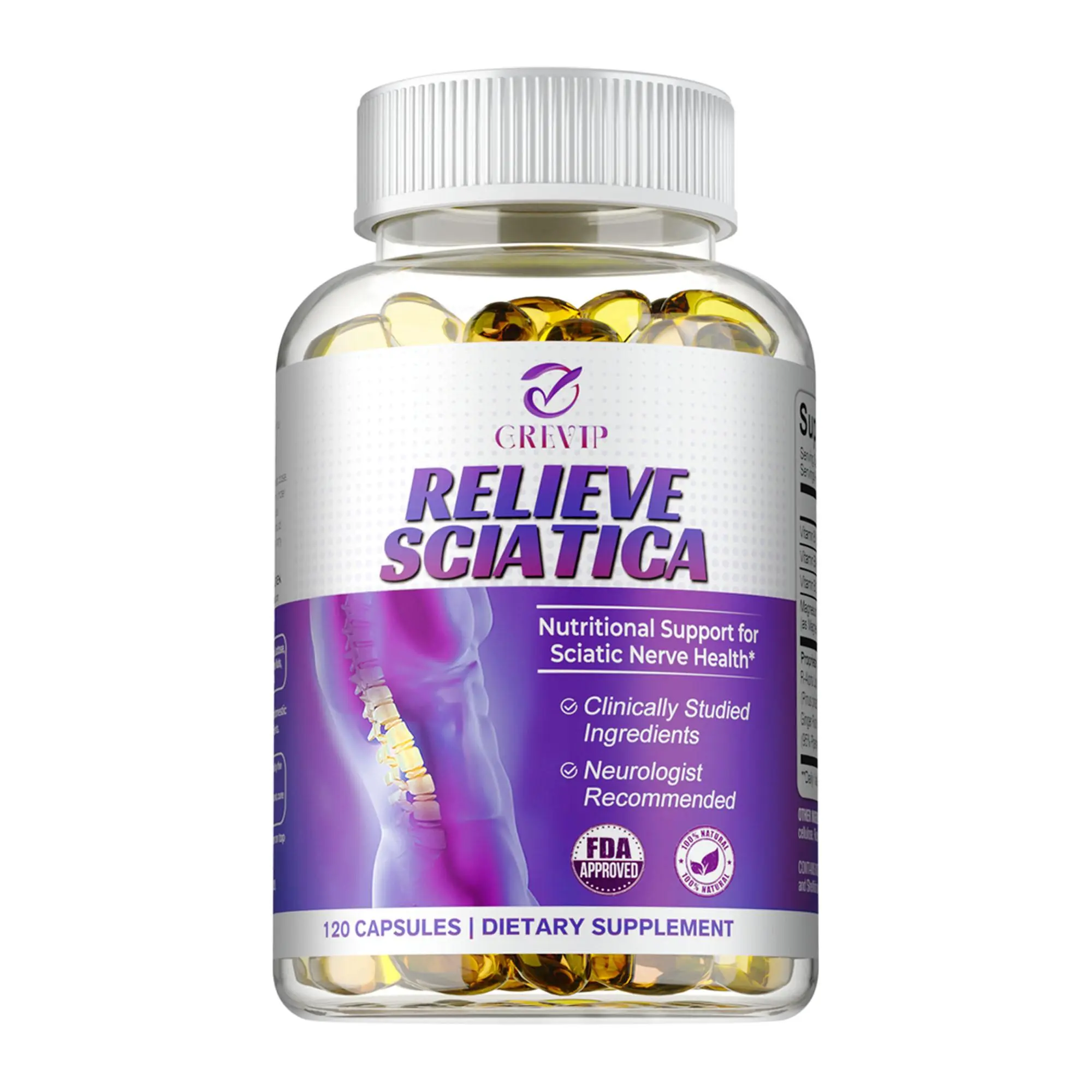 GREVIP Alpha-Lipoic Acid Dietary Supplement Vitamins - Nerve & Joint Health Support - 60/120 Capsules Packs