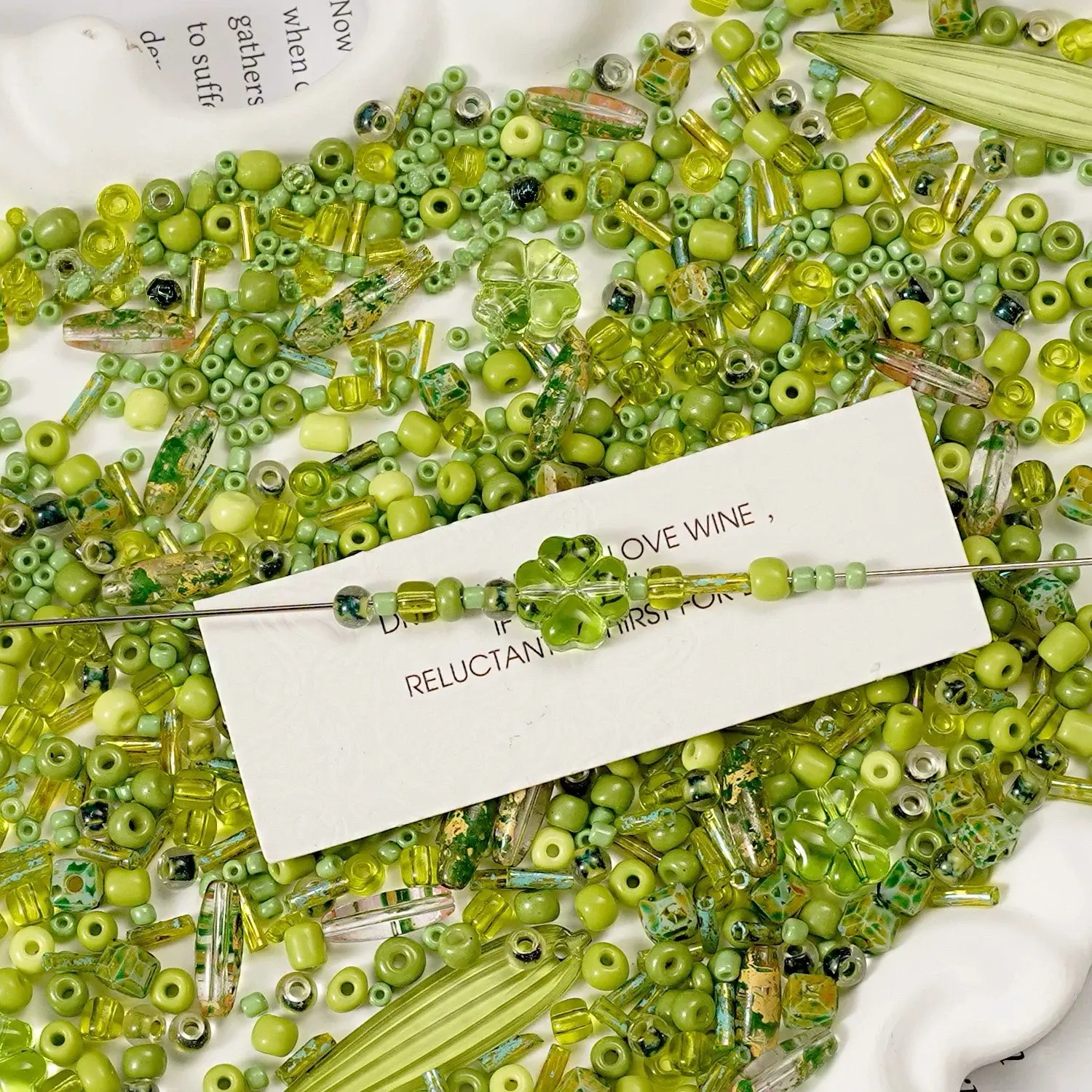 100g Mixed Color Green Seed Beads, Loose Spacer Beads Set, Handmade Jewelry Making Kit for DIY Bracelets Necklaces Craft Projects, Diy Beading, Beading Supplies