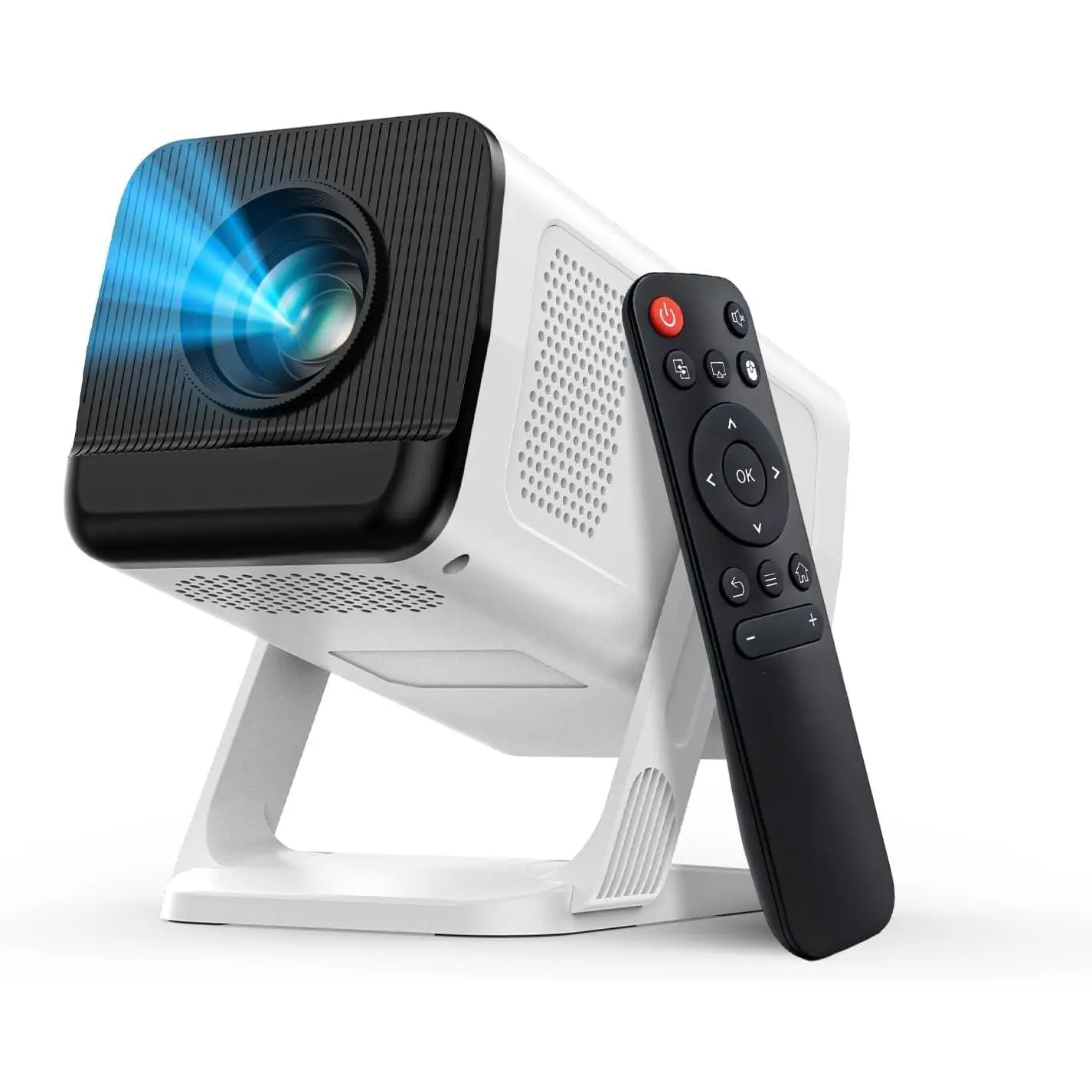 Mini Projector, Cartoon   Projector with Wifi 6 and  5.1,  4K Support, Portable Projector Android 11, 160ANSI Auto  Correction 130" Screen