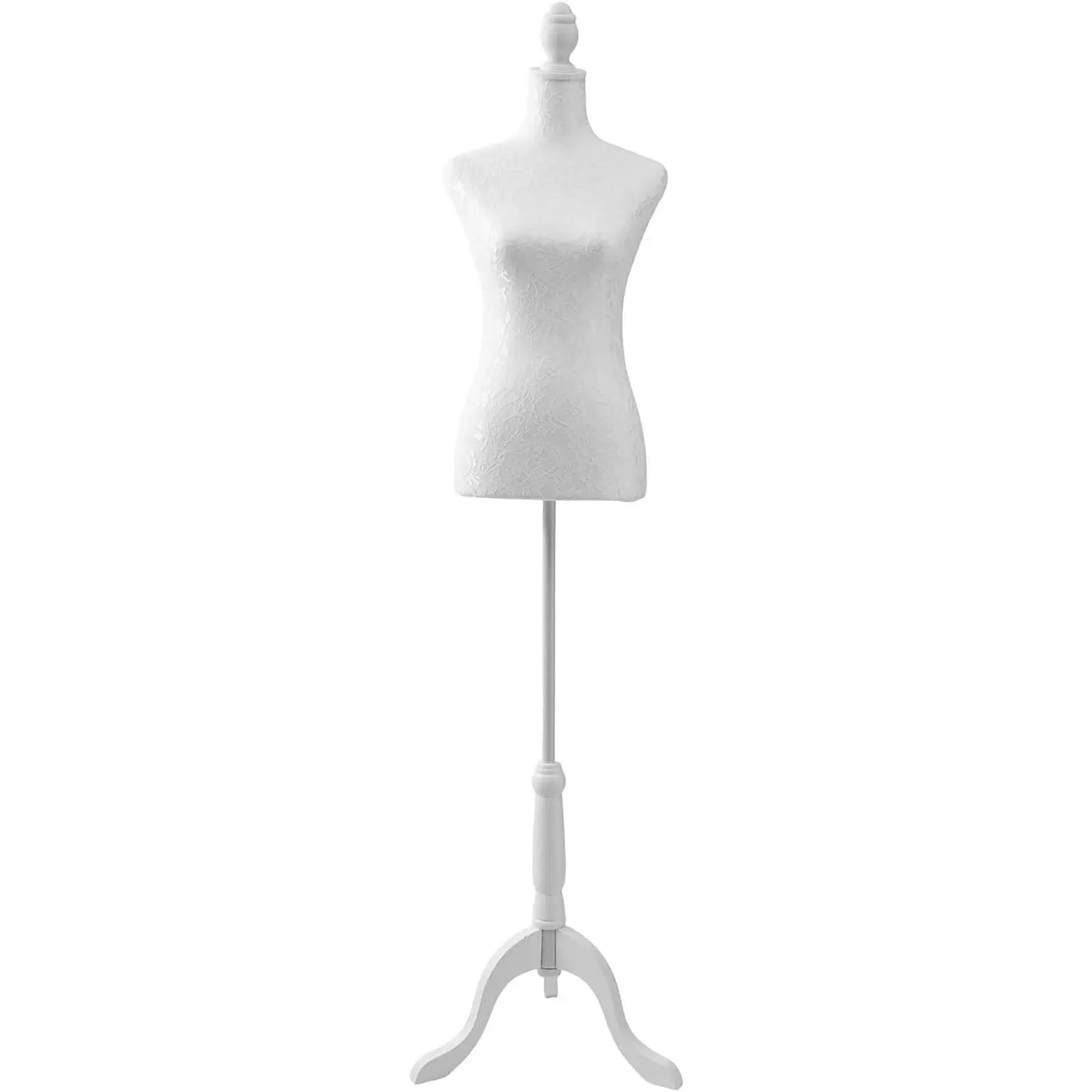 Adjustable Female Pinnable Mannequin Torso with Tripod Base for Display (White)