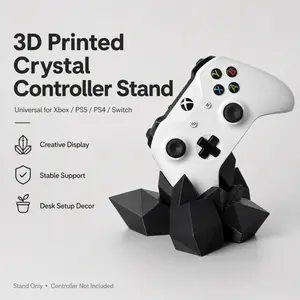 3D Printed Crystal Game Controller Stand, Universal for Xbox Ps5 Ps4 Switch Pro, Desktop Organizer, Creative Gift, No Handle Included