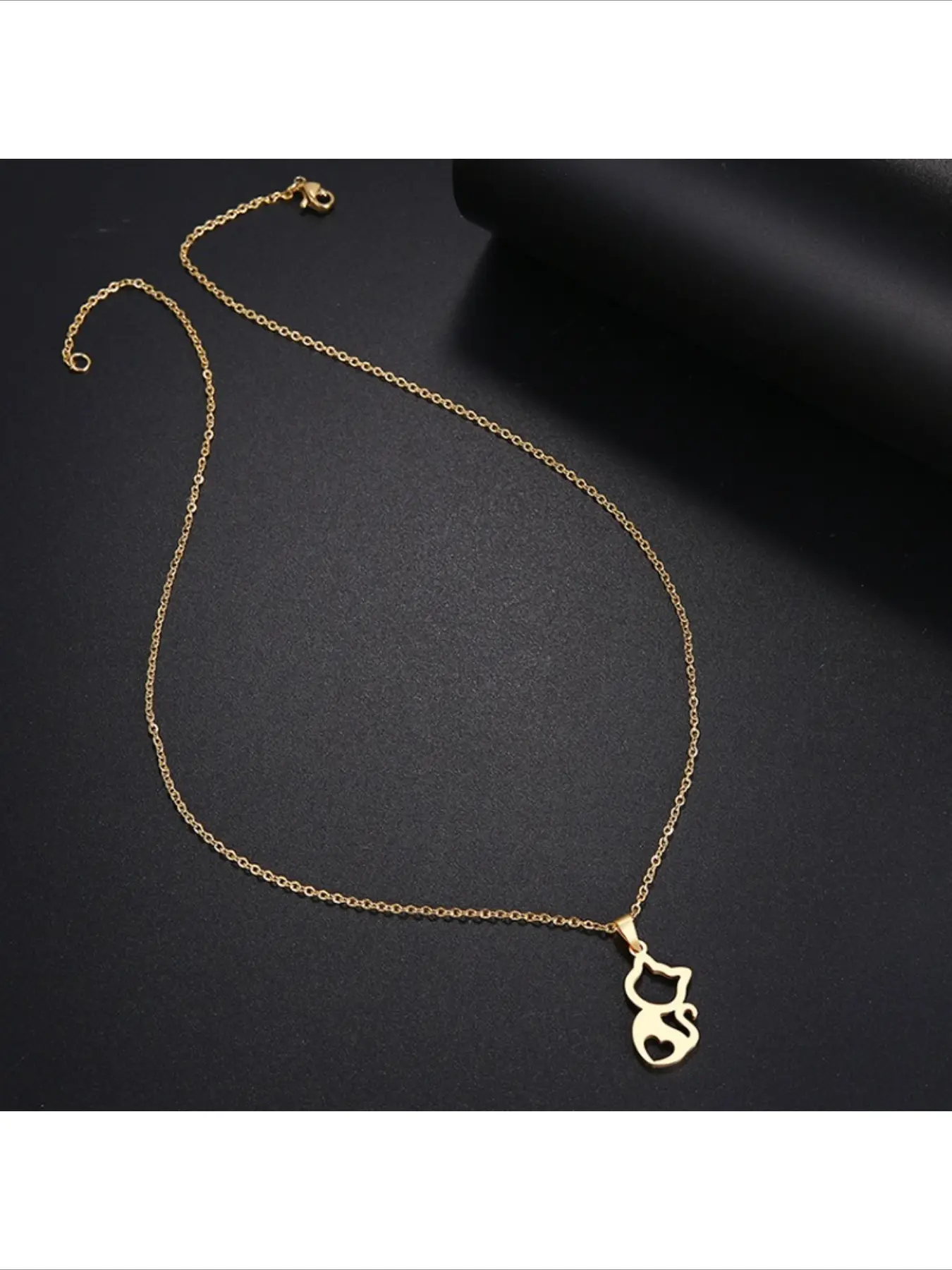 Hot Selling Cute Cat Gold Silver Pendant Necklace Fashion Exquisite Versatile Accessories For Women Girls Trendy Jewelry Gift