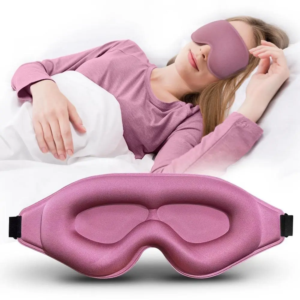 100% Blackout 3D Sleep Mask, Lash Safe Contoured Eye Mask with Zero Pressure Design, Includes Earplugs & Pouch
