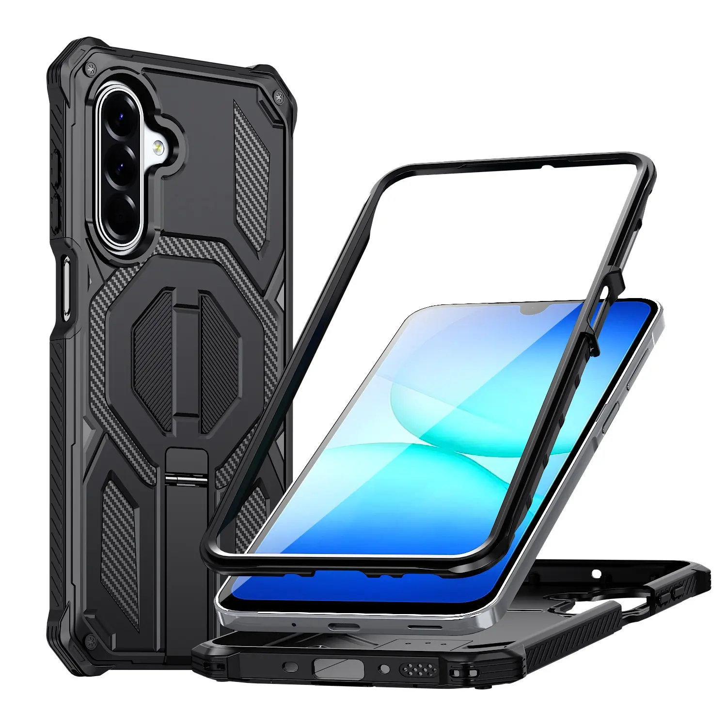 Wireless Charging Magnetic Stand Phone Case for Galaxy A16/a17/a26, Protective Cover, Stylish Design, Durable Material
