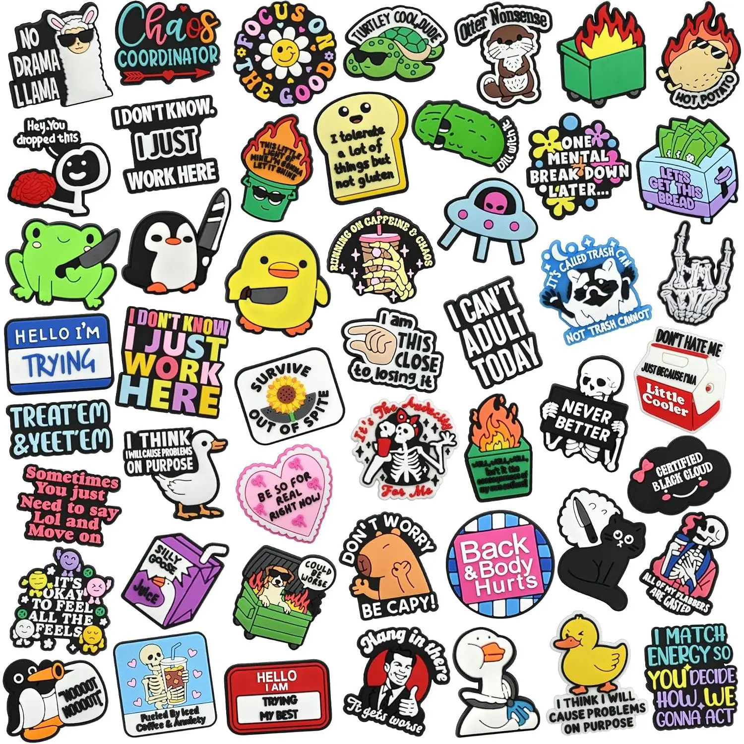 Funny Pins Bulk for Adult, 20/30/50PCS Random Different Humor Pins Fun Badge Lapel Pin for Backpacks/Jackets/Hats/Bags Women Men Workers Gifts