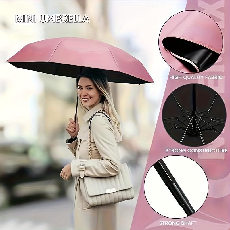 SleekHush Folding Super Mini Pocket Umbrella - Ultra-Light, Reinforced Windproof, UV Blocking for Travel, Daily Use, Pastel Colors