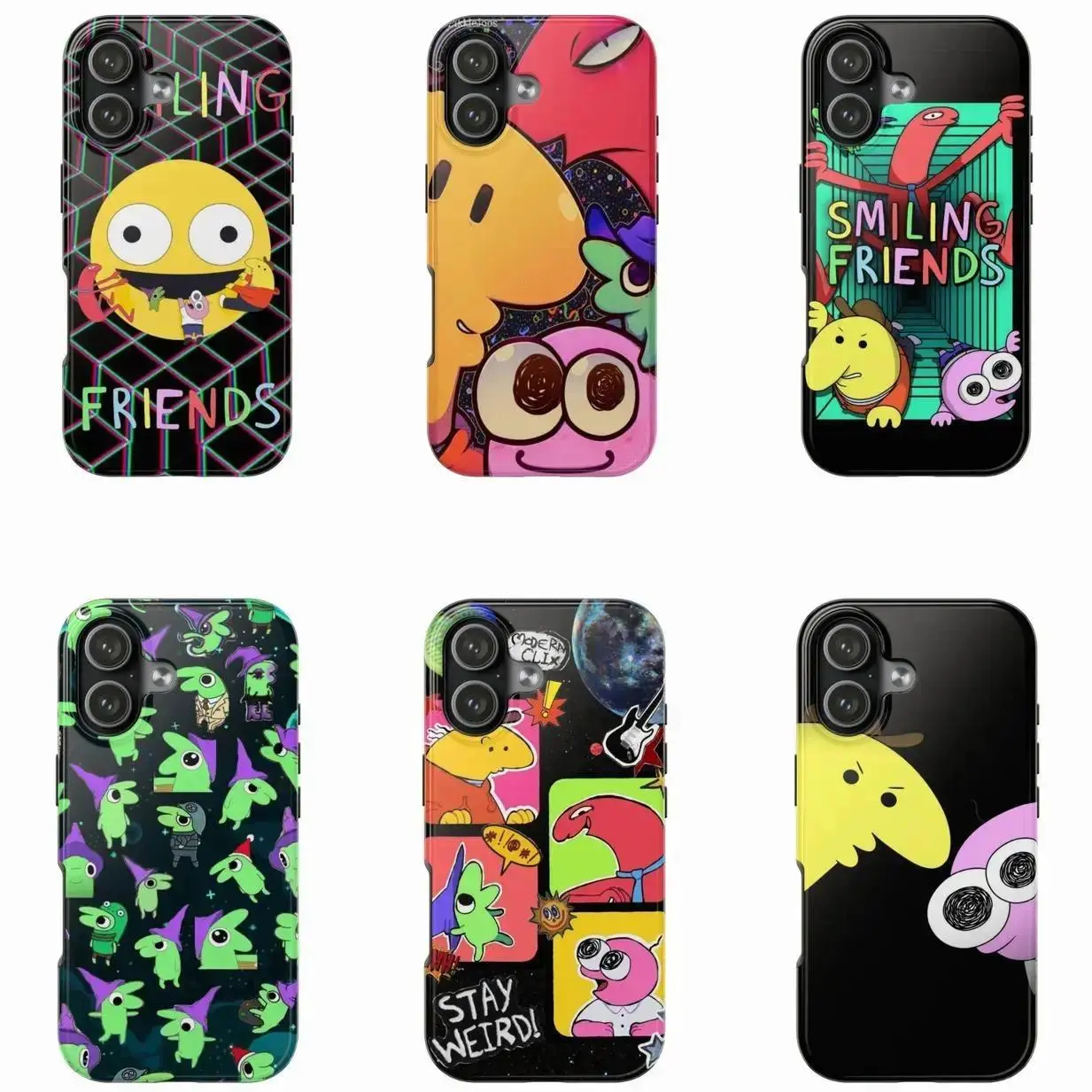 "Smiling Friends" Cartoon Two-In-One Drop-Resistant Mobile Phone Case Protection, Shockproof For IPhone 17-11, Pro Max, Pro Plus, and Samsung S26 25 24 23 Safety Case