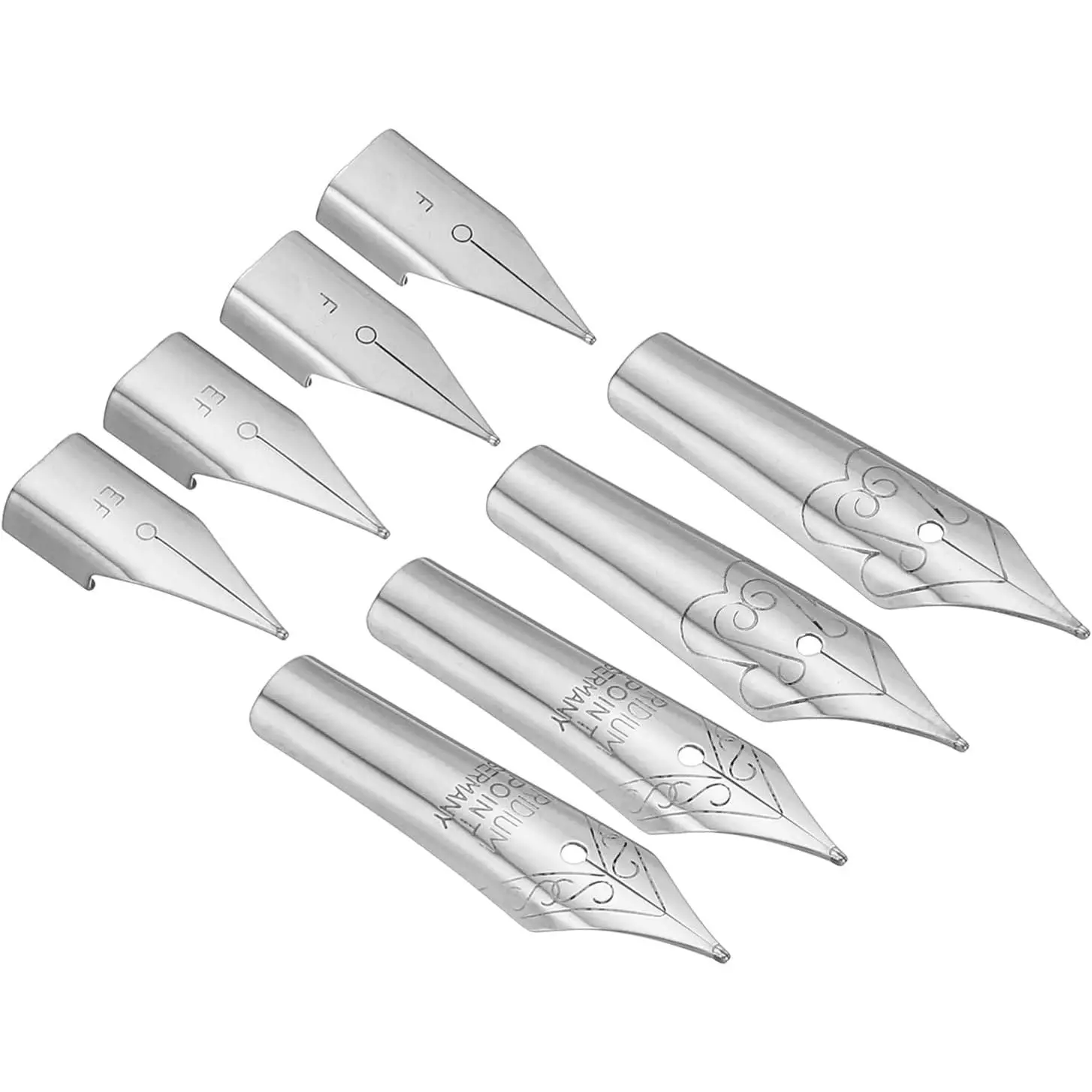 4 Size Line Width Fountain Pen Nib , 8 Pack 304 Stainless Steel Ink Dip Calligraphy Pen Nib for Drawing Writing,