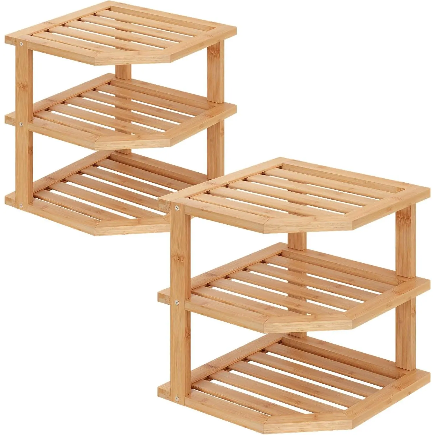 3 Tier  Corner Shelf(2 Pack),Plate Organizer,Dish Drying Rack,Kitchen  Rack for Countertop and Cabinet