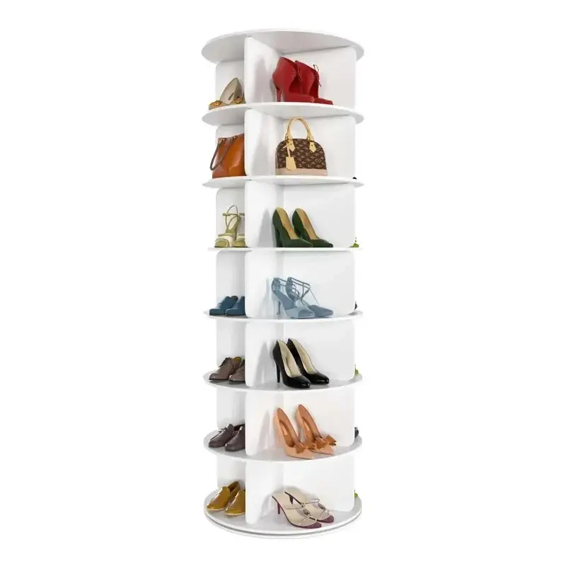 360 °   Rotating 7-Tiers Organizer Shoe Rack, Fits 28 Pairs of Shoes, Spinning and Revolving 360 Shoe Rack Storage Round Carousel, for Entryway Living Room Hallway Footwear Organization