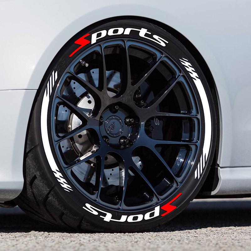 Car Wheel Hub Sticker for 4 Tires, PVC Waterproof & Durable Letter Car Tire Decorative Accessories Sticker, Car Exterior Accessories, Car Tire Decal, Universal Car Sticker