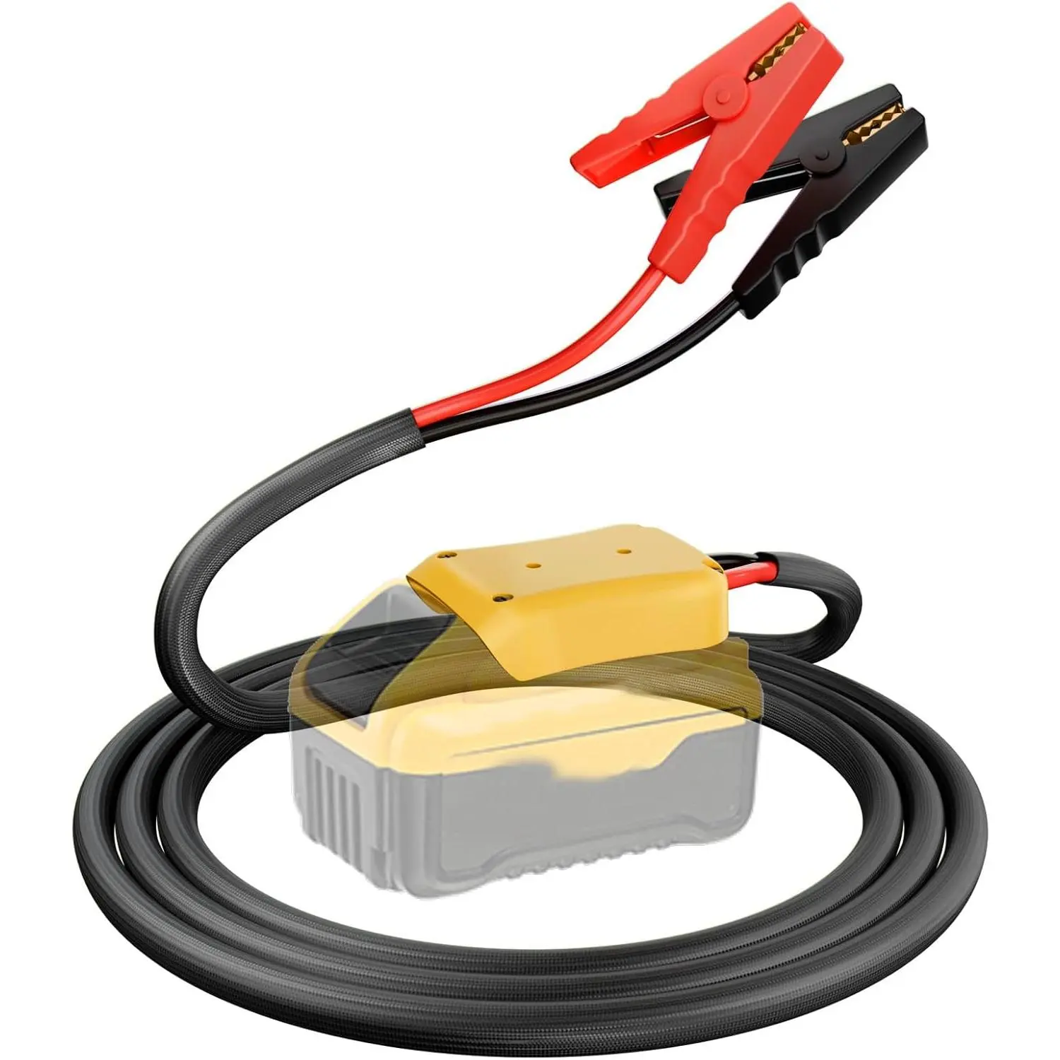 Dewalt 20V Battery Adapter with 3.3FT 8AWG Portable Automotive Booster Jumper Cables, DIY Tool Accessory for Car Jump Starting, Battery Jumper Cables