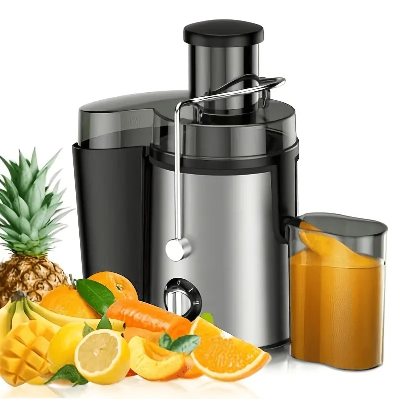 3-Speed Mode Centrifugal Juicer Machine, Large 3-Inch Feed Chute for Whole Fruits And Vegetables, Includes Cleaning Brush, Easy to Clean, Centrifugal Extractor, 400W Motor, Suitable for Home, Black