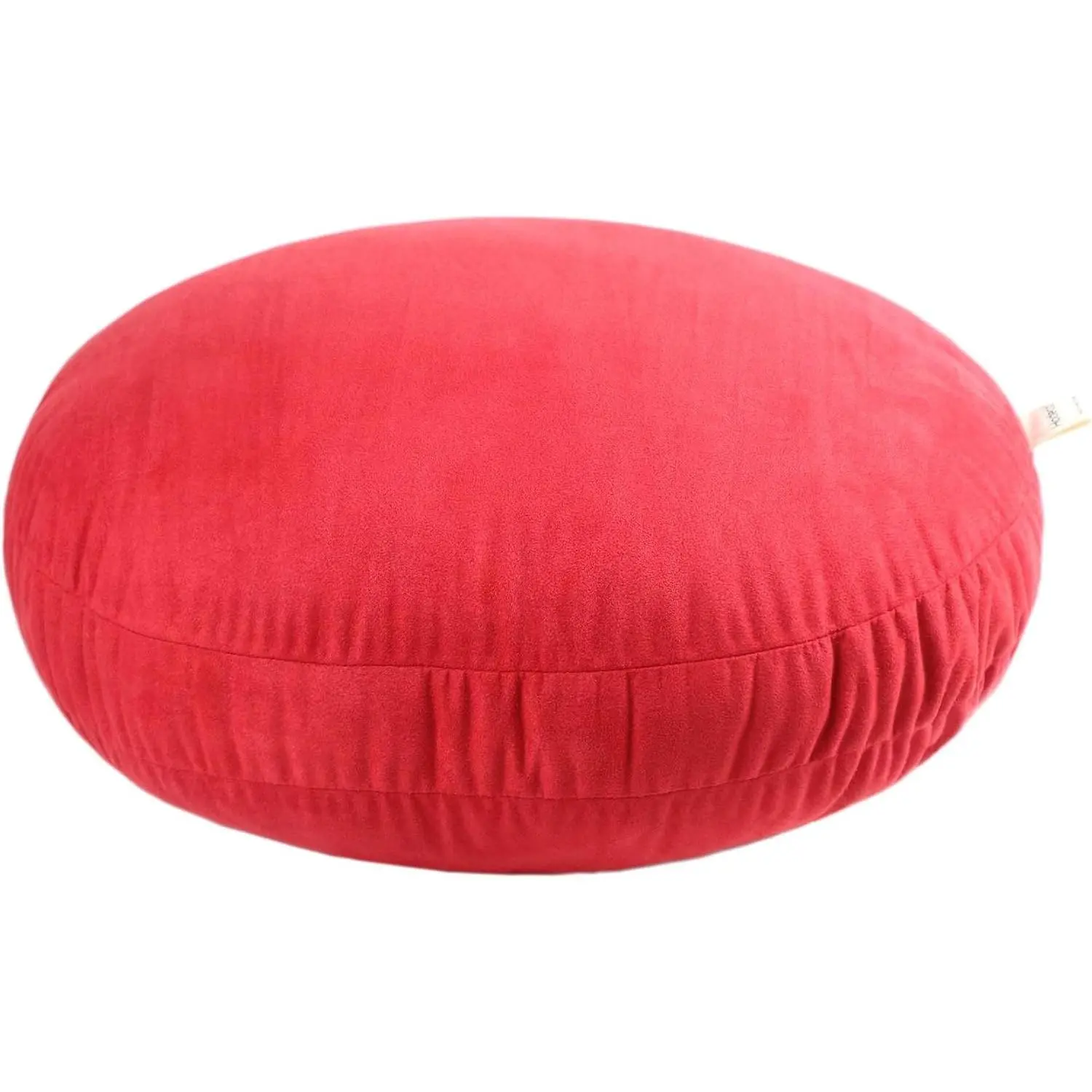 Round Throw Pillow 16x16 for Kids Down-Like Polyester Filling Super Soft Floor Pillow Ultra Fluffy Feather-Like Touching Decorative Circle Cushion for Couch Bed Sofa, Bright Red, 1 Piece