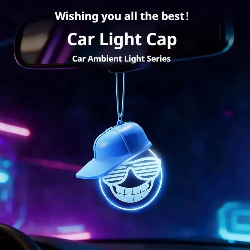1PCS Elegant Bulb Light Car Pendant Mirror Hanging Soft Glow LED Ambient Light Night Light Decoration Ornament for Vehicle
