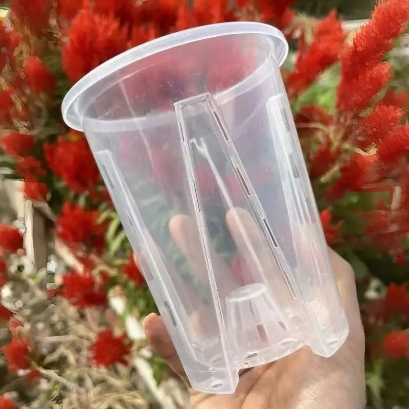 Transparent Plastic Orchid Root Control Pots, Thickened Breathable Seedling Pots, Ideal for Greenhouse, Garden, Indoor Outdoor Planting, Clear Nursery Pot, Planter Pots, Indoor Planters