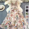【Black Friday】Women's Boho Style Floral Print Spaghetti Strap Cami Dress, Casual Fashion A-Line Dress for Beach and Vacations, Ladies Summer Sundress