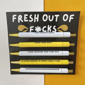 5- set  Pens,  It Pens, Fancy Fu ck You Pen, Swear Words Ballponit Pen, Novelty Stationery for Adults, Black Ink 1.0 mm Retractable Ball-pen,  Office Supplies (STYLE B)