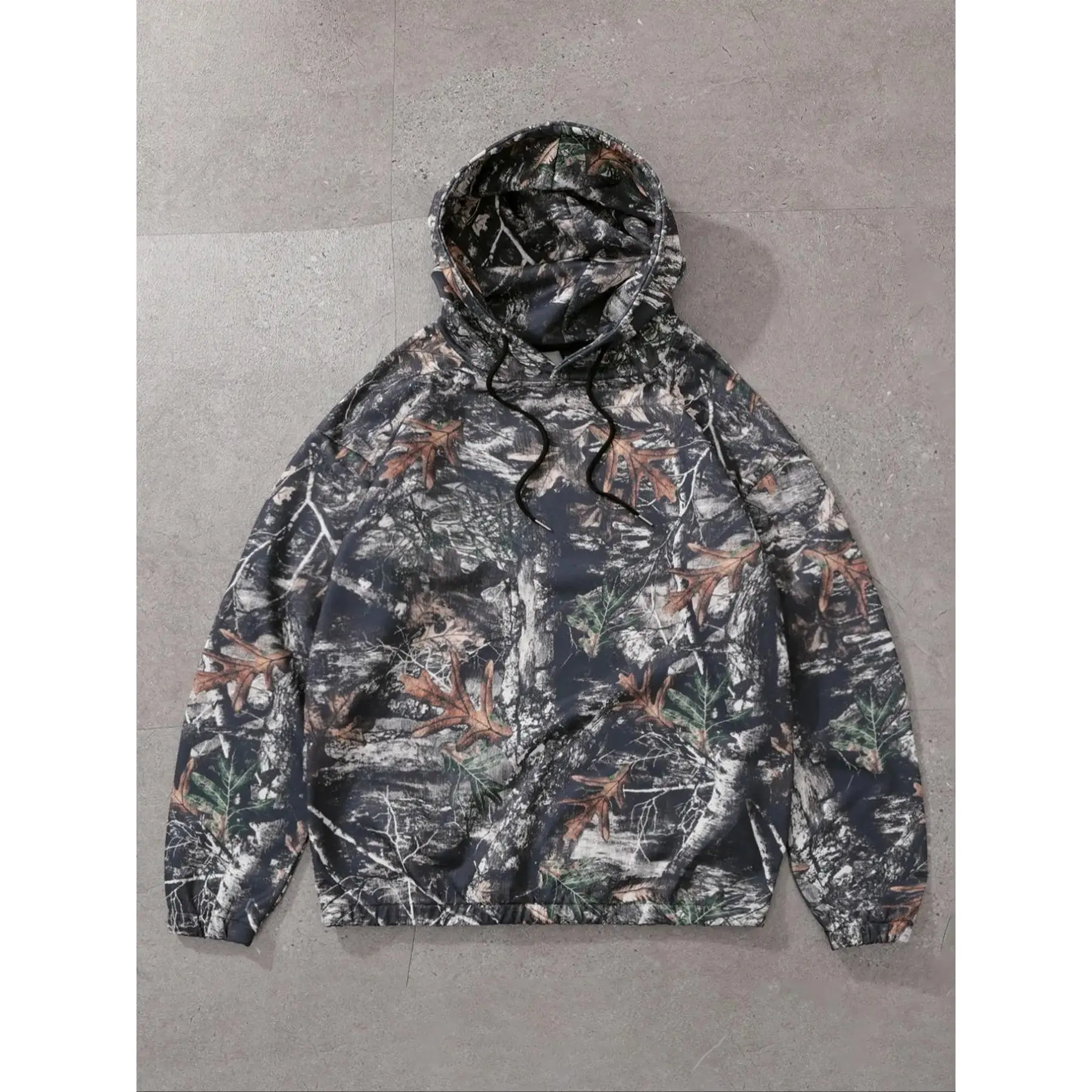 YYT1 Men's Tree Camo Print Hoodie Camouflage Streetwear Hip Hop Casual Fashion Slim Fit Daily Wear Sweatshirt Printed Hoodie
