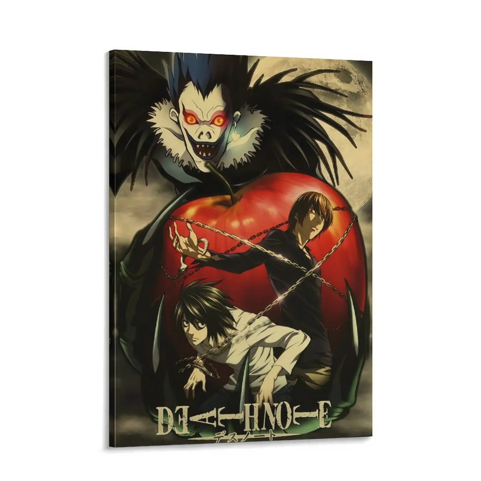 Death Note Anime Cartoon Poster, Death Note L Devil Notes Anime Posters Decor Photo Print Room, Canvas Wall Art Print, Japanese Anime Room Decor for Bedroom Dorm Gaming Room Office, Manga Wall Art Gift for Anime Fans