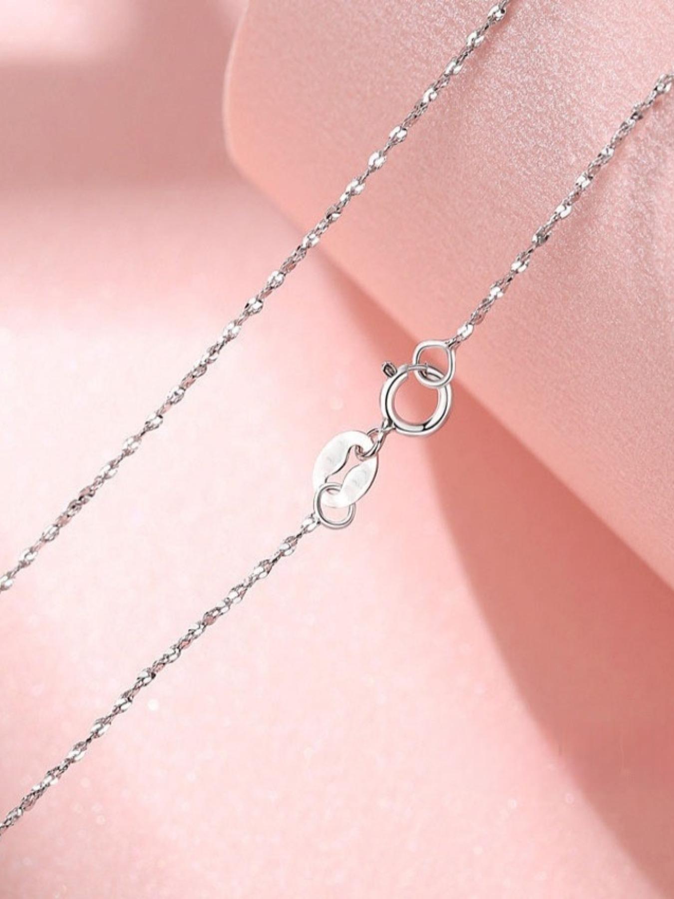 S925 Silver Chain Necklace, Fashion Jewelry for Party, Daily Clothing Decor, Trendy All-match & Exquisite Jewelry for Birthday Gift, Adjustable Necklace